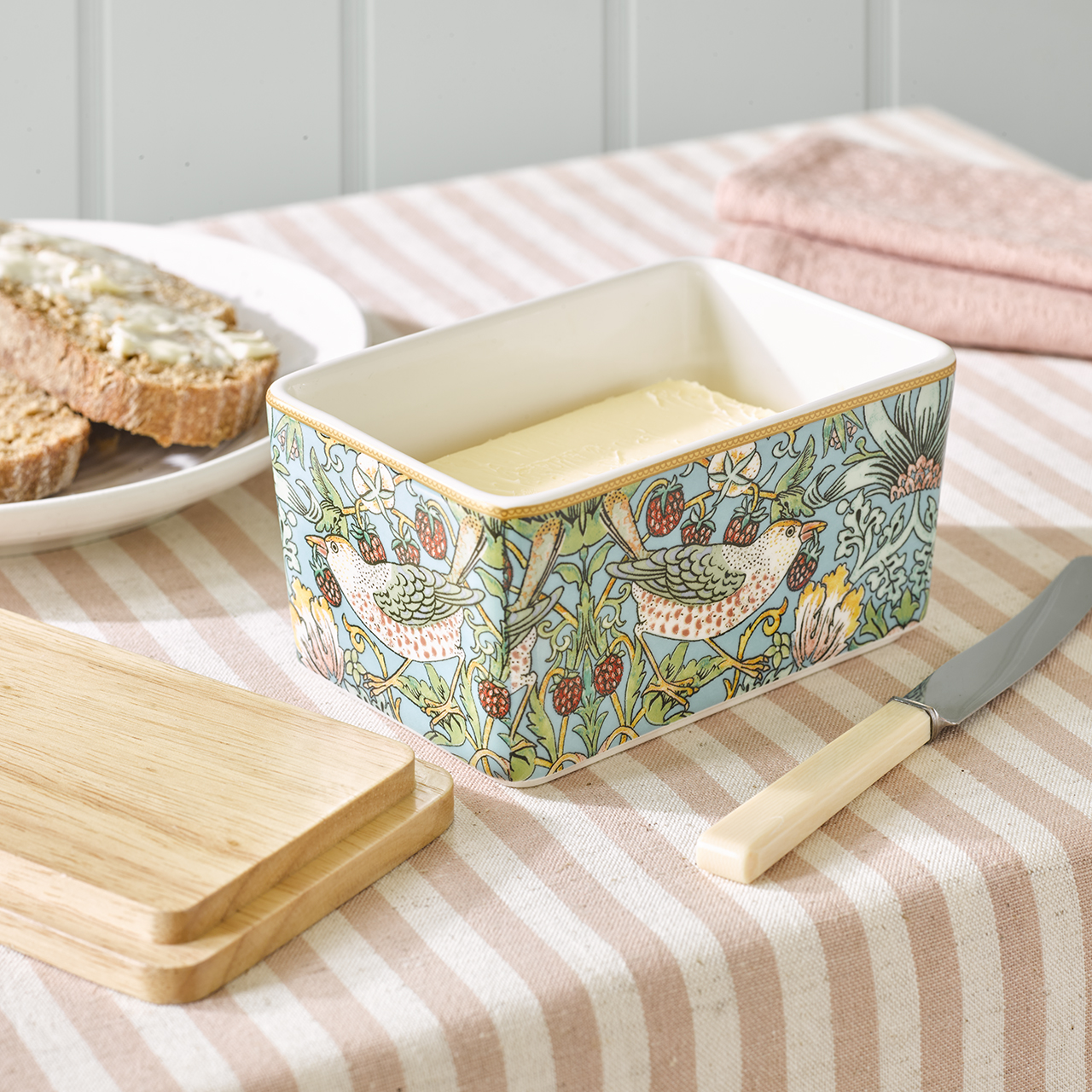 William Morris Strawberry Thief Butter Dish
