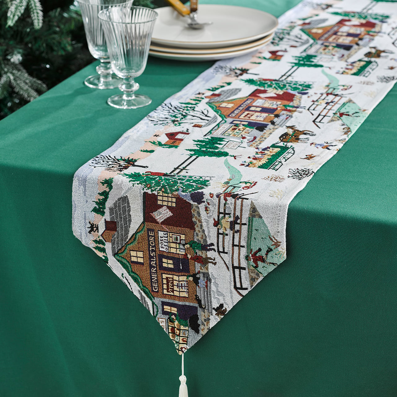 Winter Village Table Runner