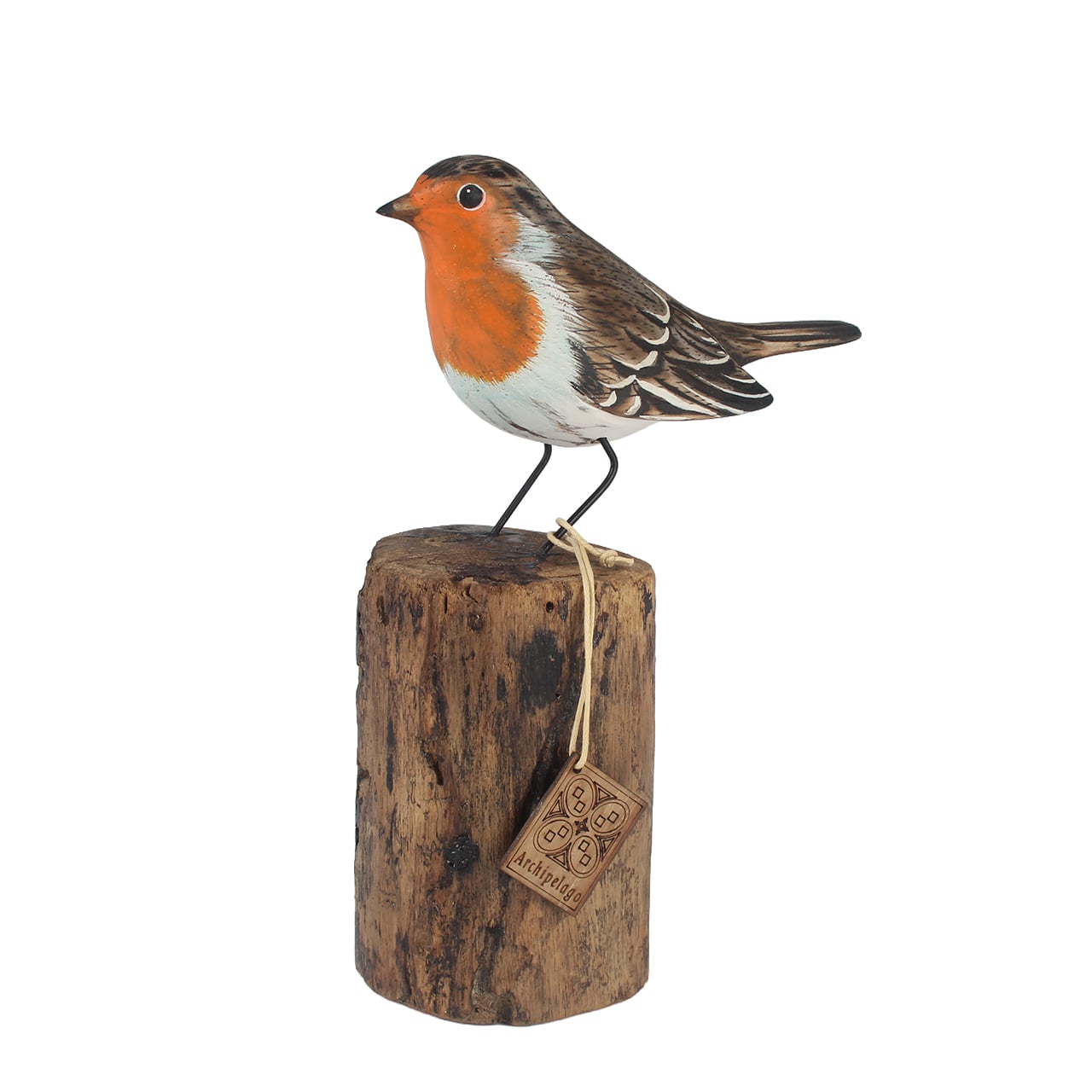 Wooden Robin on Tree Stump