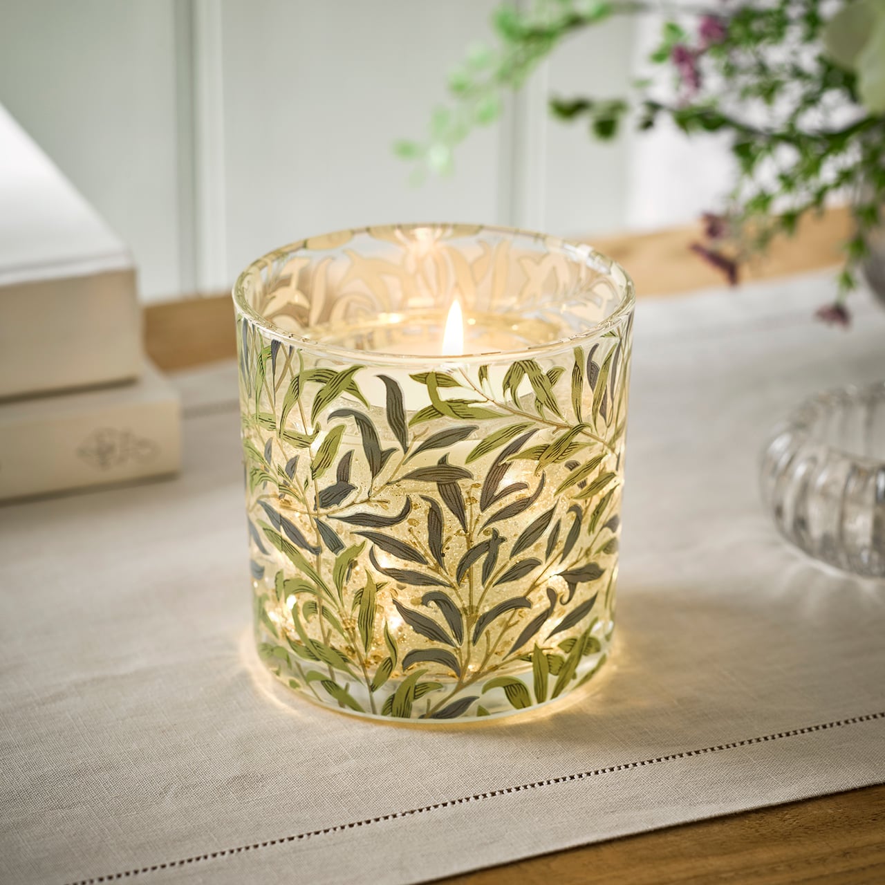 William Morris Willow Bough Candle with LEDs
