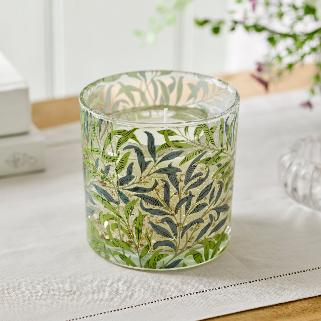 William Morris Willow Bough Candle with LEDs