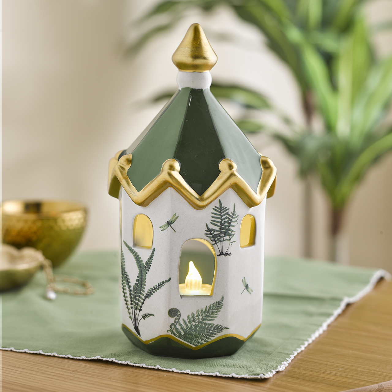 Ceramic Birdhouse Lantern