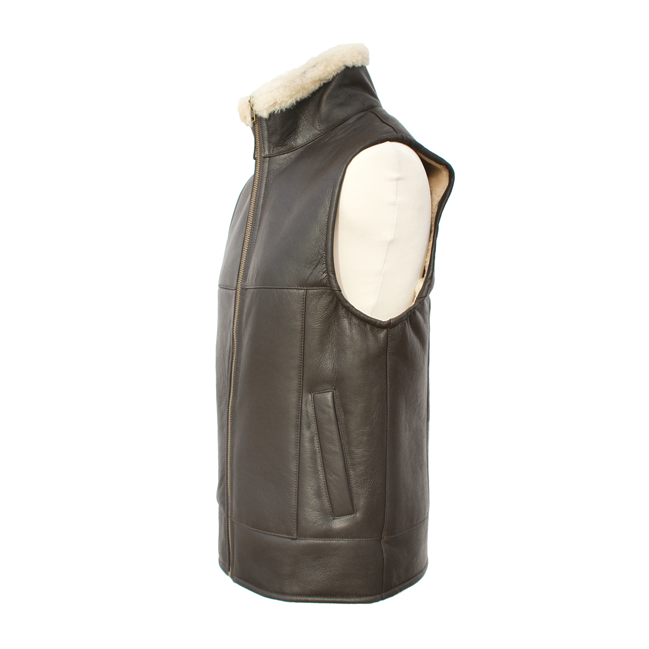 Black Leather Gilet