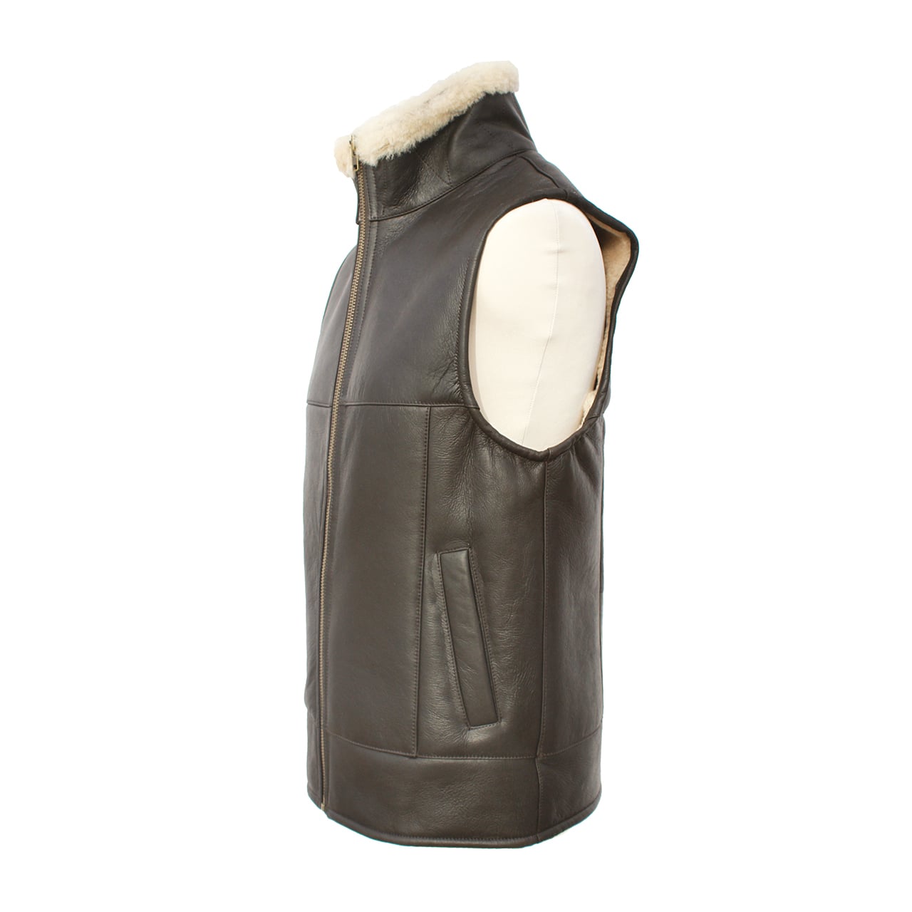 Black Leather Gilet