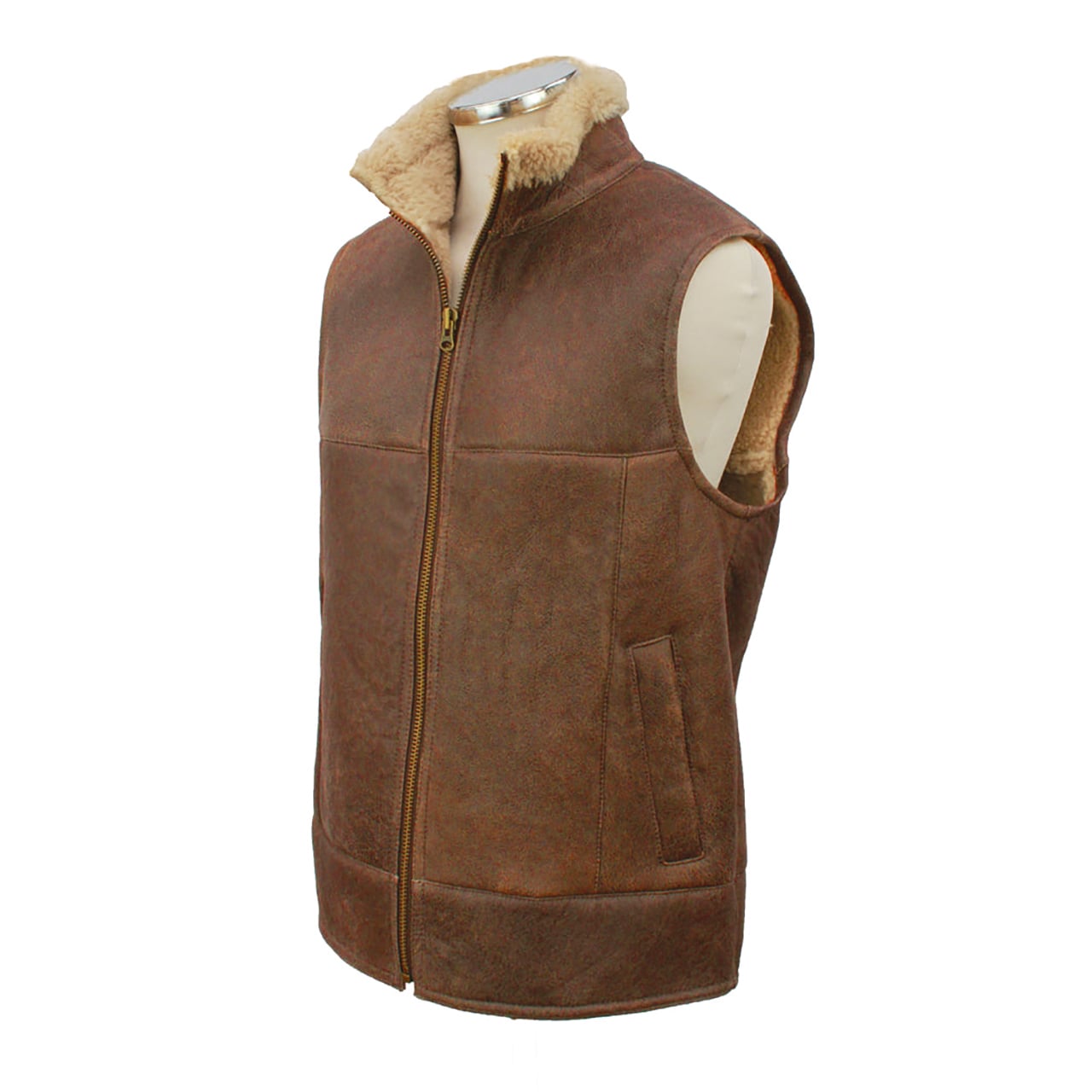 Brown Leather Gilet