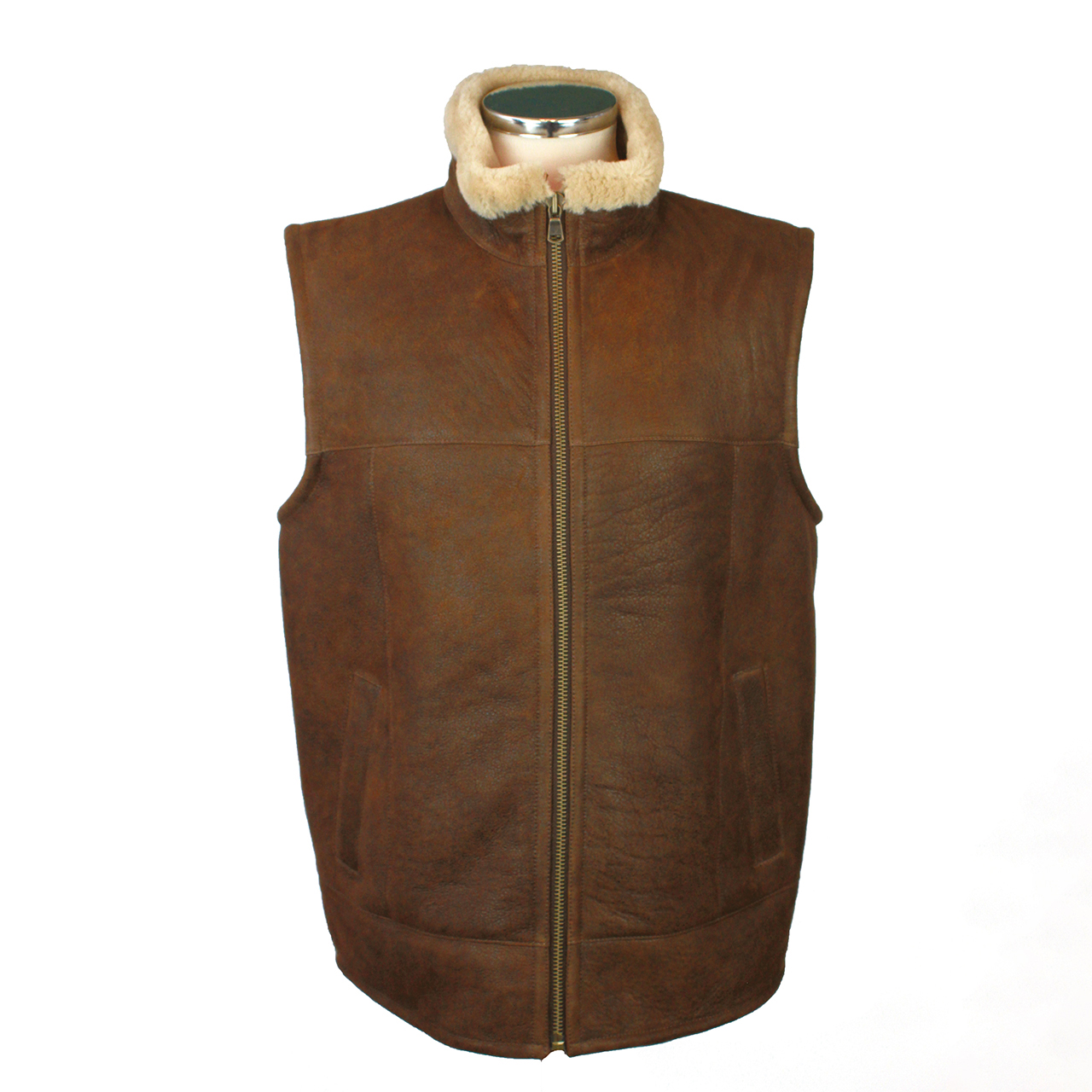 Brown Leather Gilet