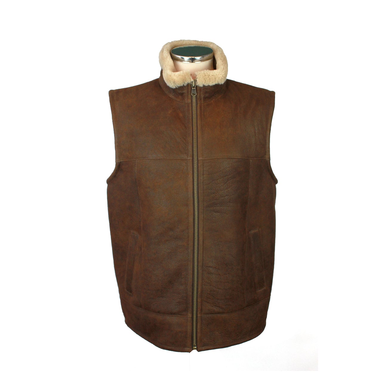 Brown Leather Gilet