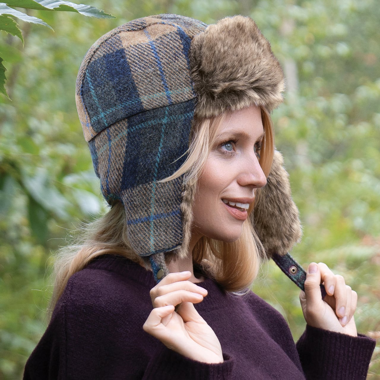 Harris Tweed Ladies Trapper Hat