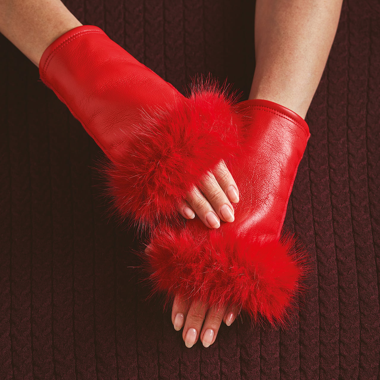 Claudia Faux Fur Fingerless Gloves