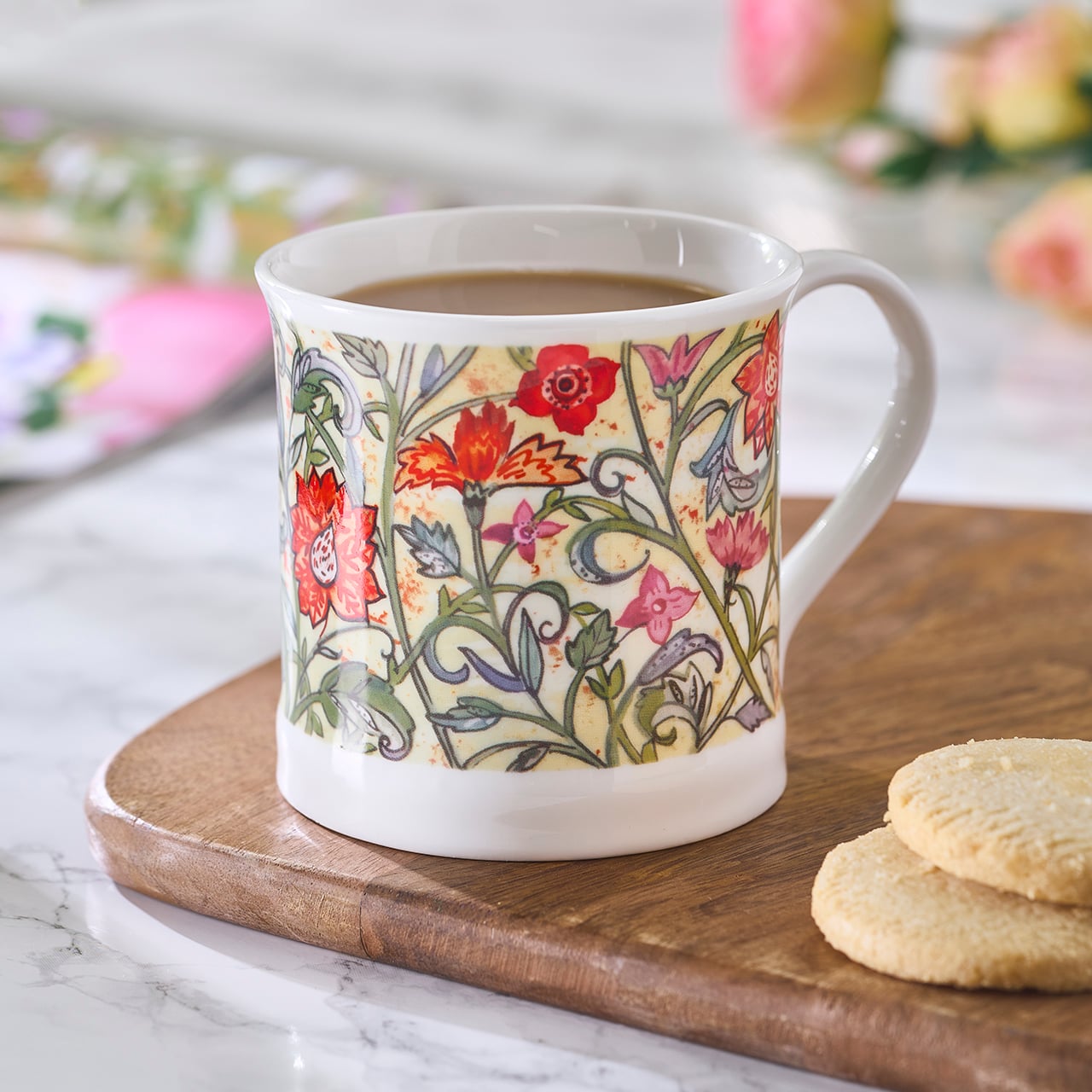 Set of 6 Arts and Crafts Style Mugs
