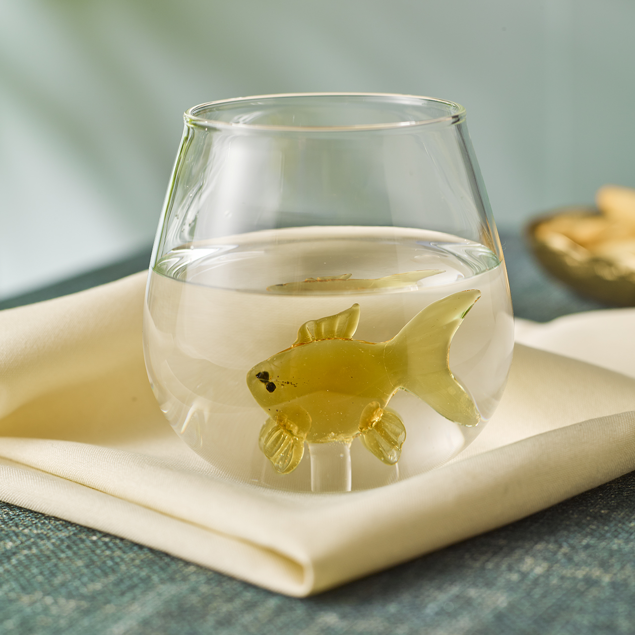 Novelty Goldfish in a Glass
