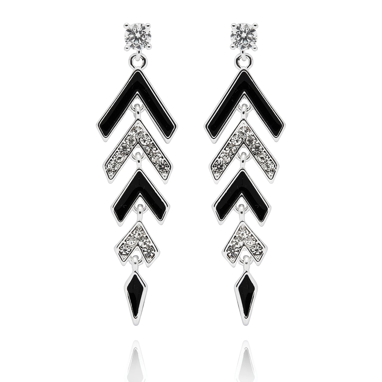 Art Deco Style Monochrome Earrings