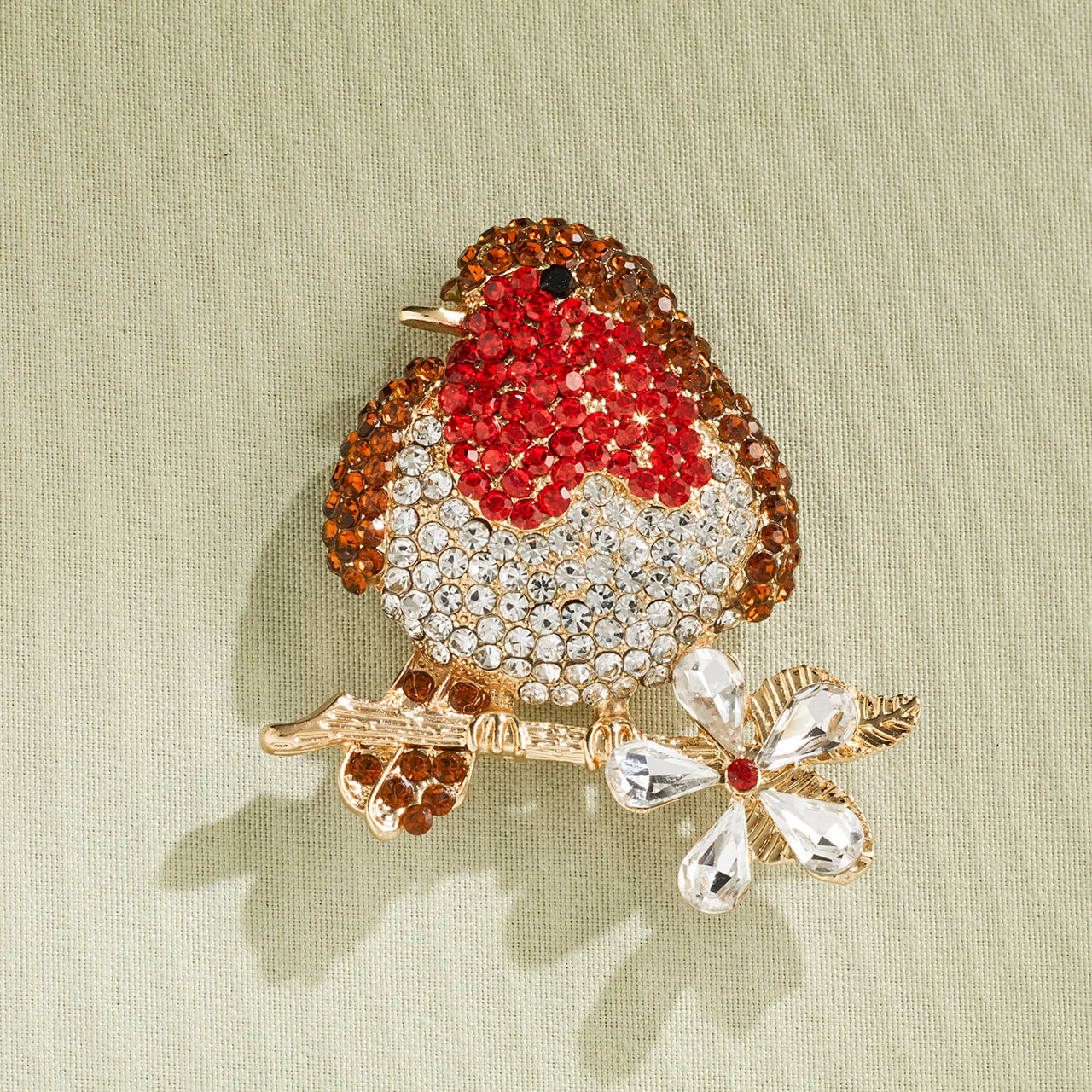 Magnetic Robin Brooch