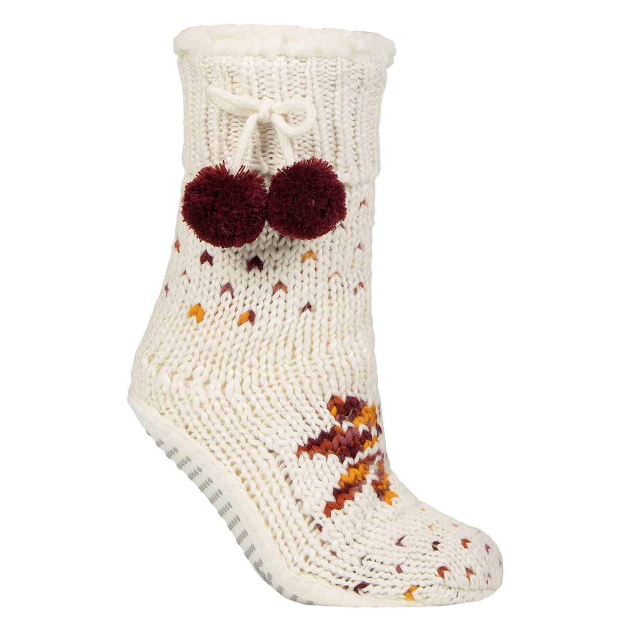 Cream Fair Isle Slipper Socks