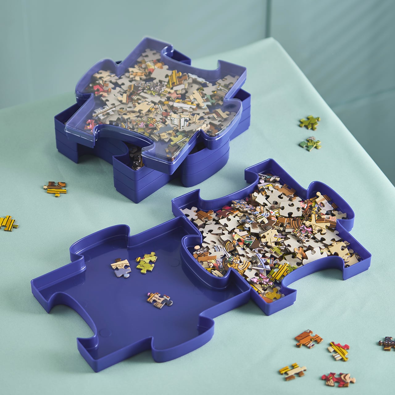 Set of 6 Stackable Puzzle Trays