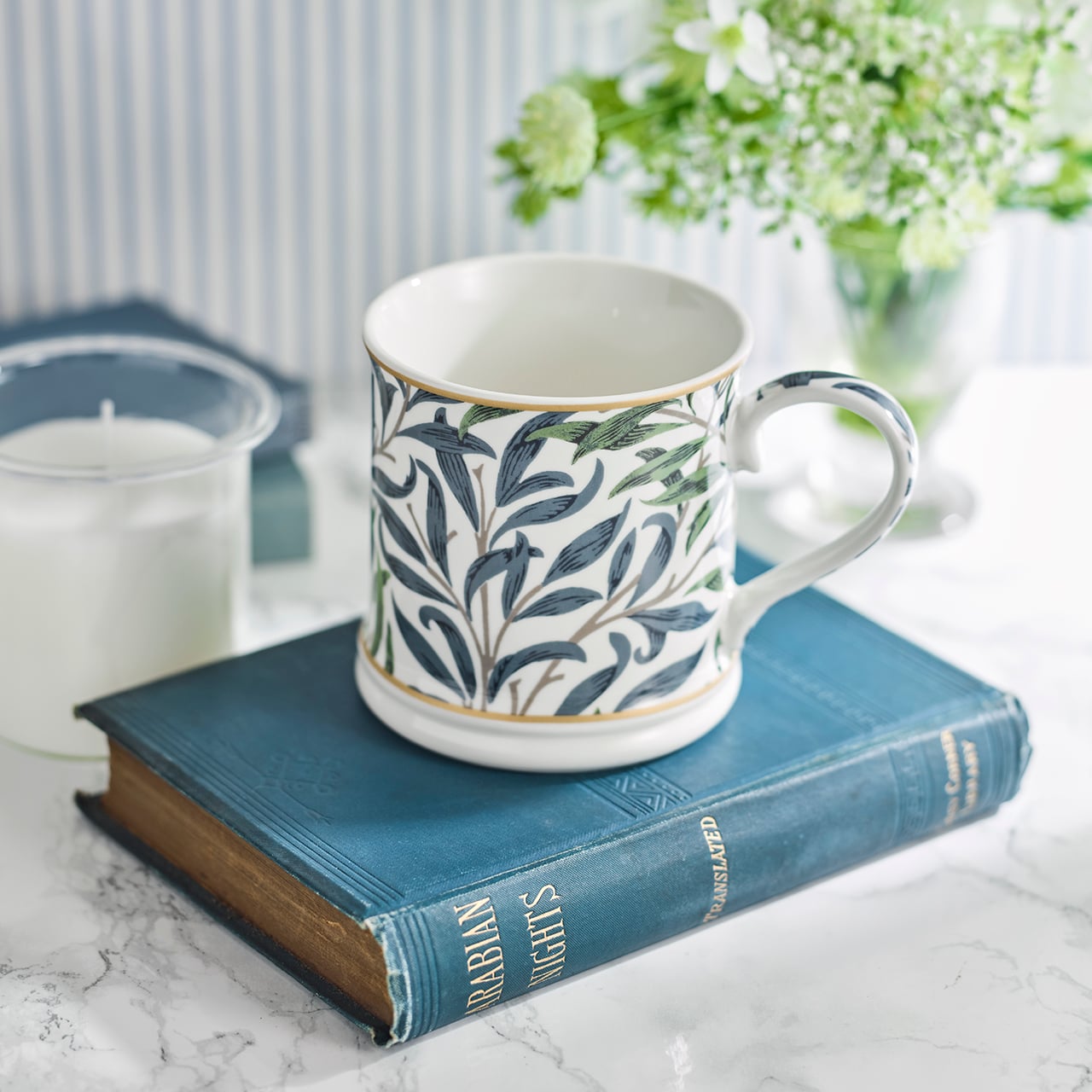 William Morris Design Mug Candle