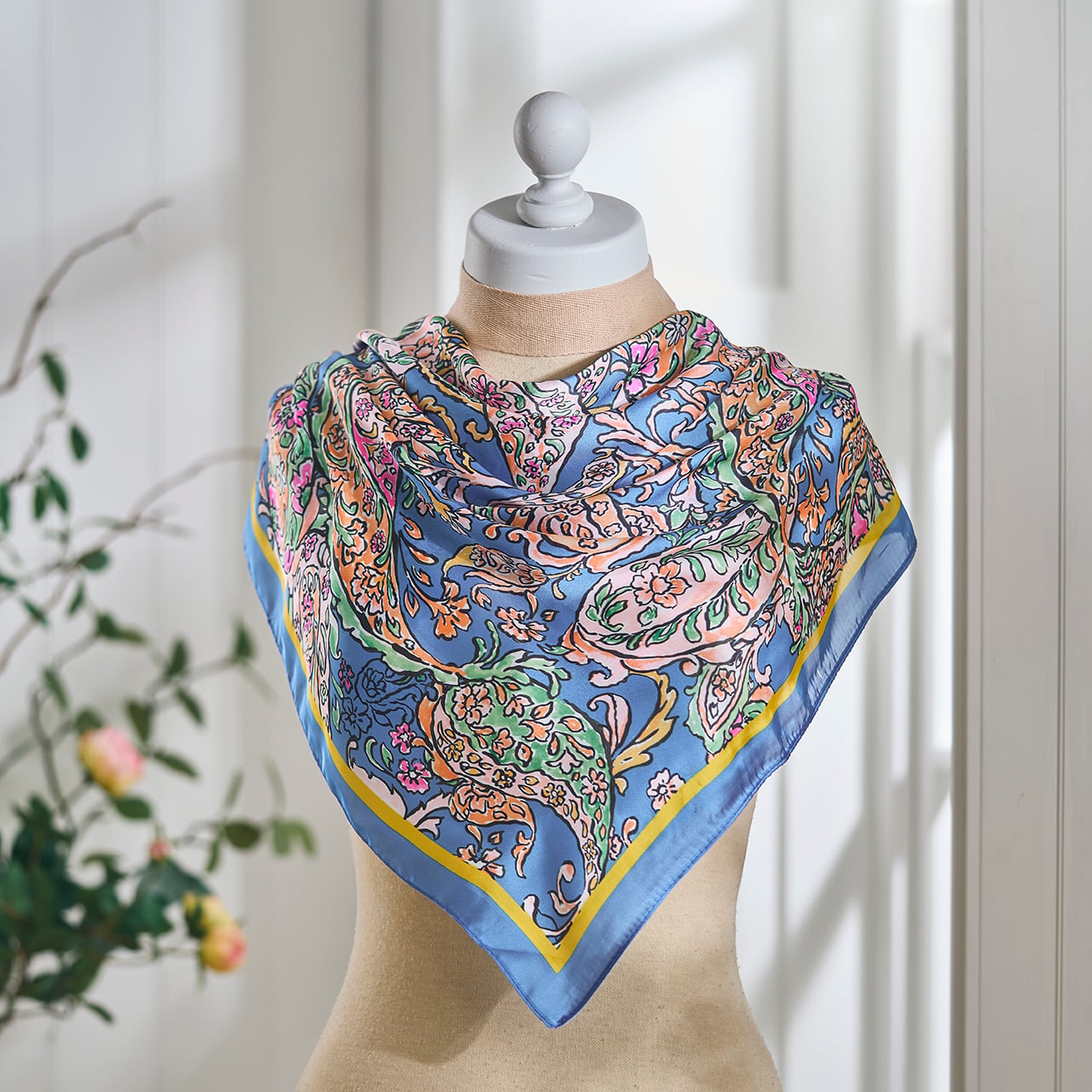 Blue Paisley Neck Scarf
