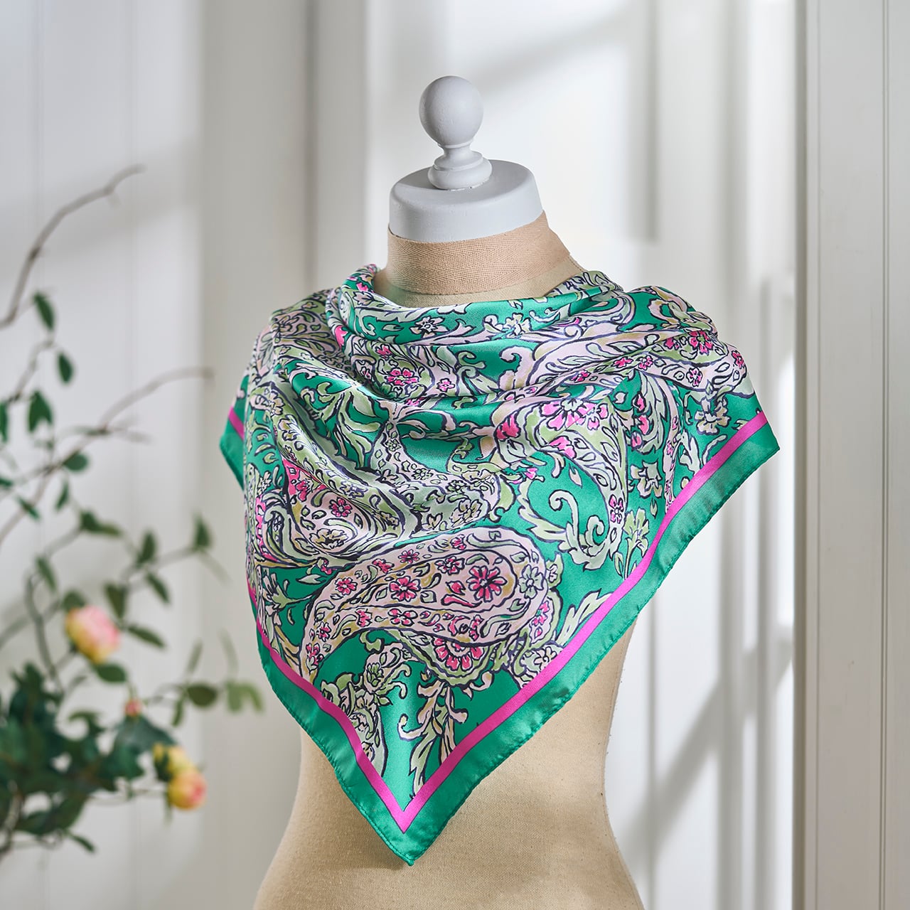 Teal Paisley Neck Scarf