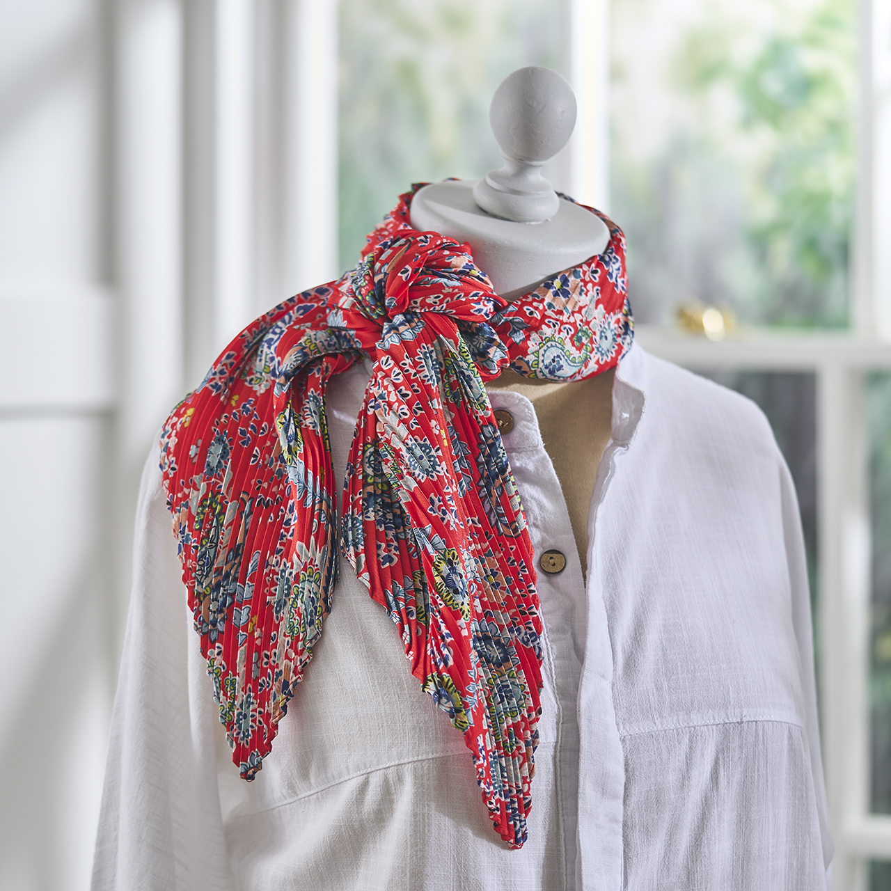 Red Pleated Neckerchief