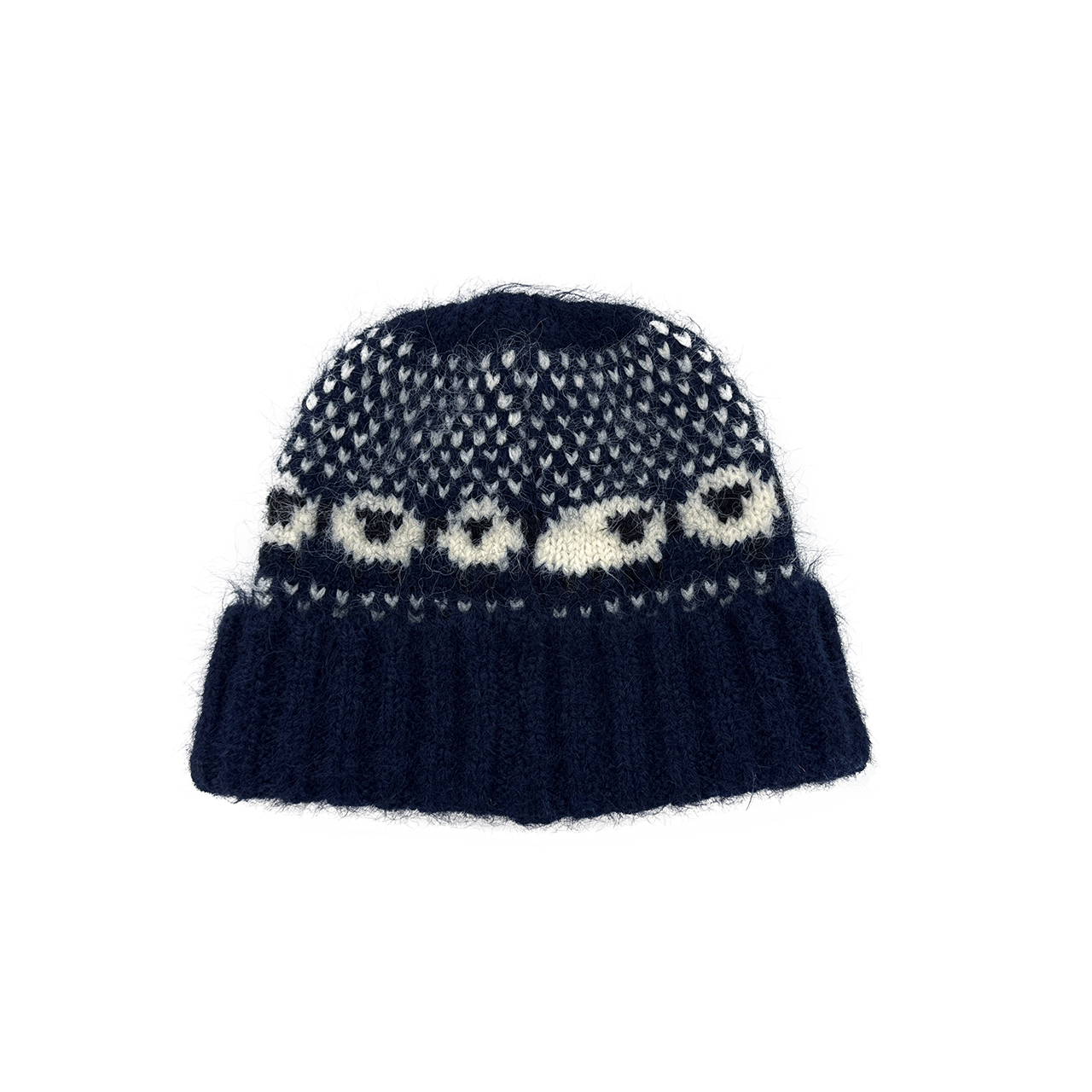 Navy Aran Sheep Beanie