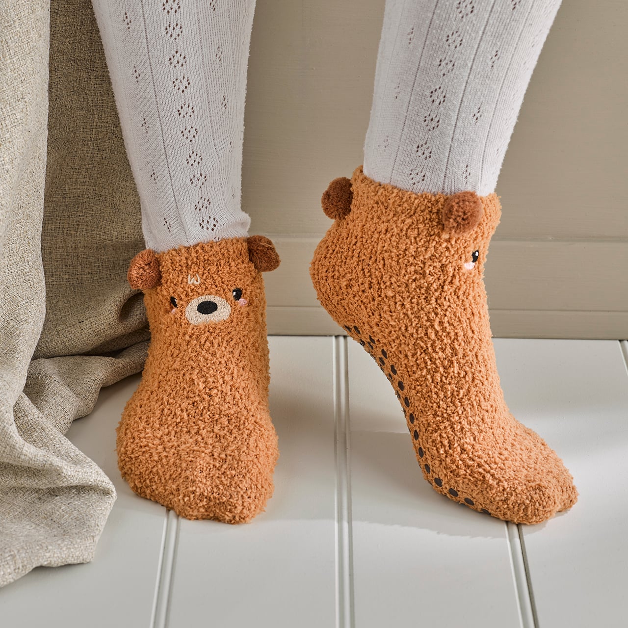 Teddy Bear Non-Slip Socks