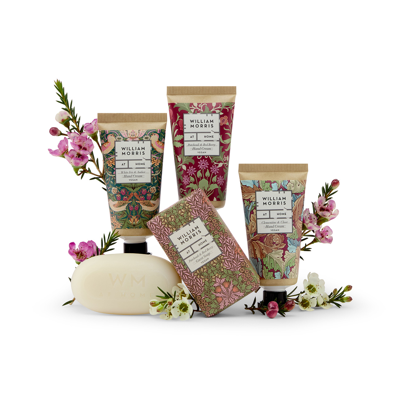 Velvet Drawstring Pouch with Hand Cream and Soap