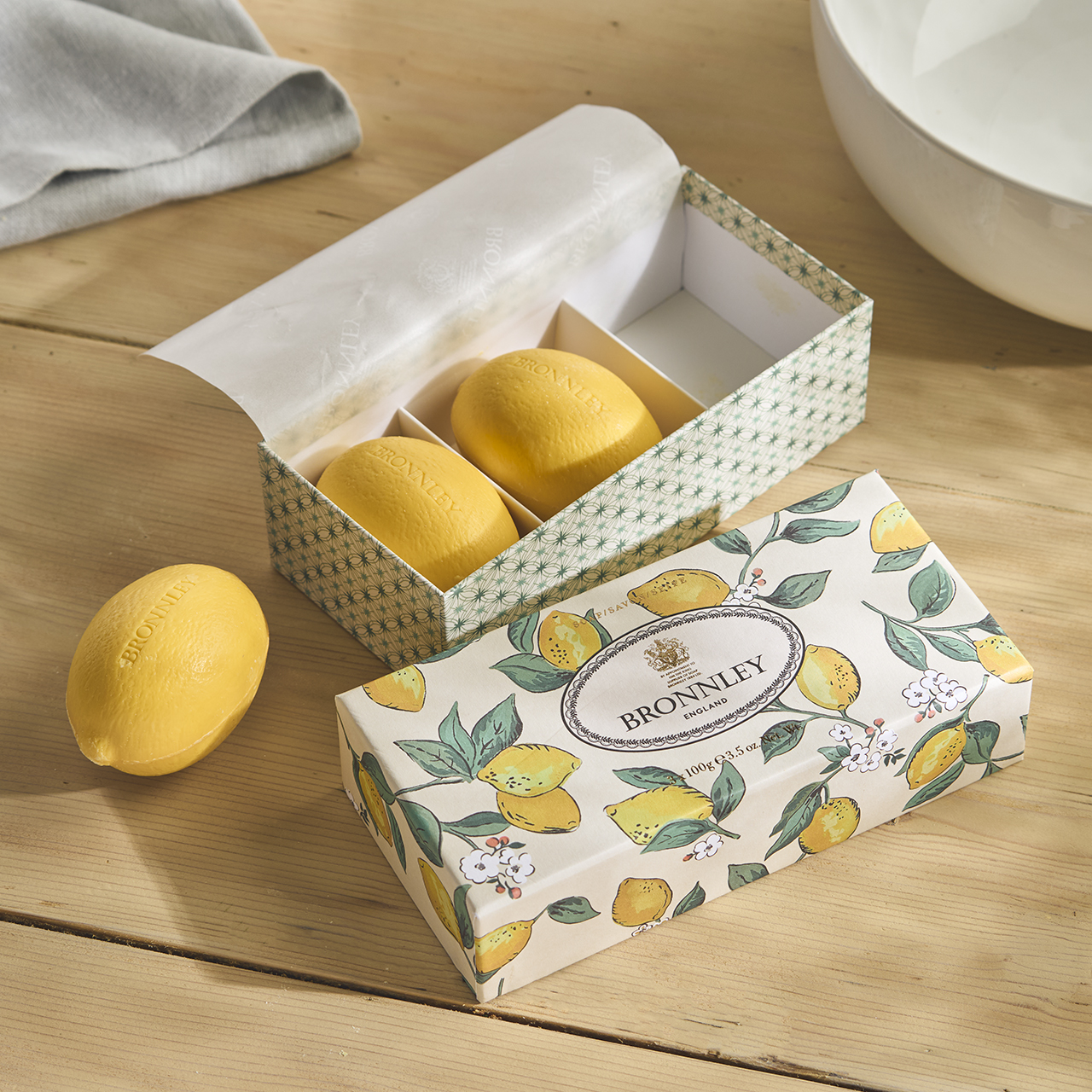 Set of 3 Bronnley Classic Lemon Soaps