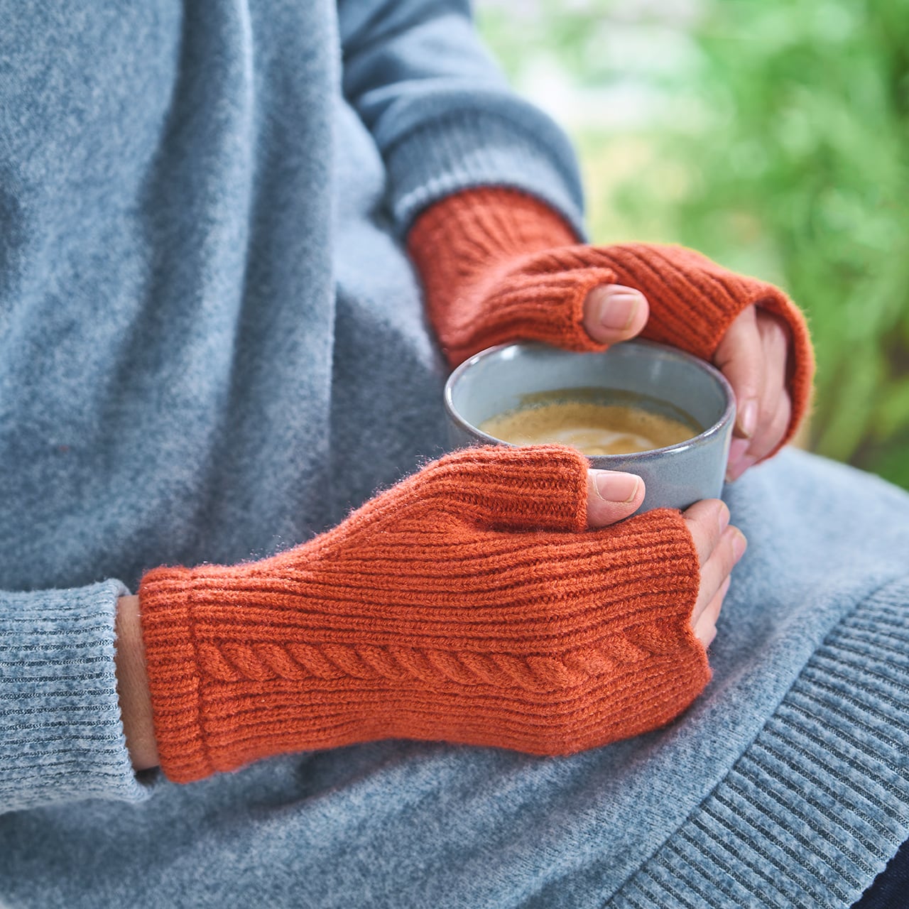 Orange Fingerless Gloves