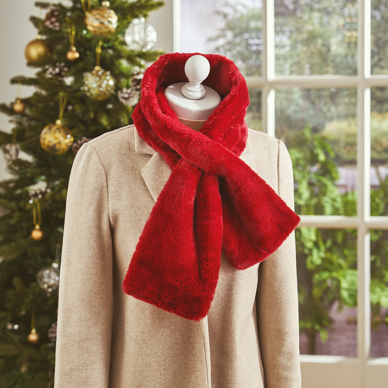 Faux Fur Push Through Scarf