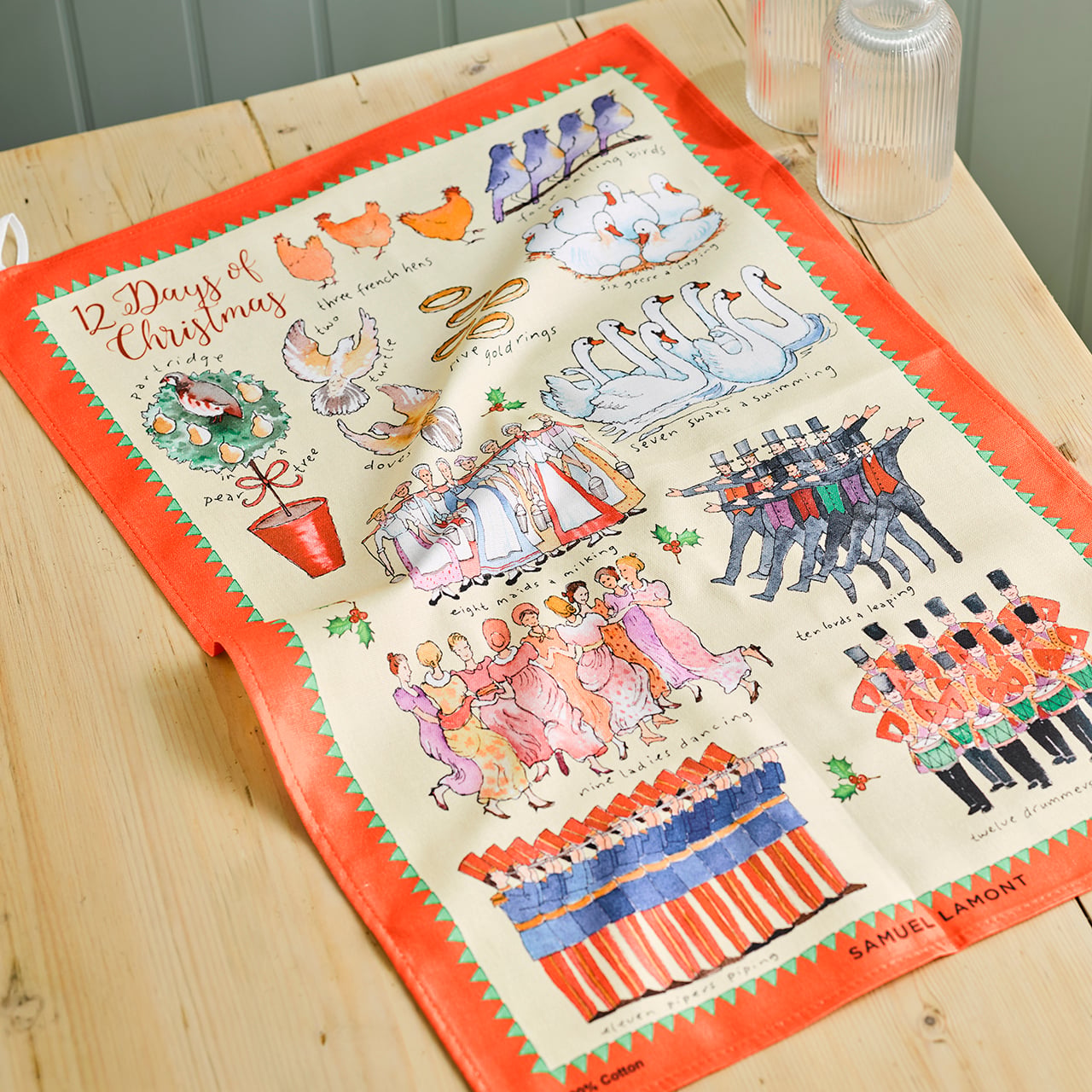 12 Days of Christmas Tea Towel