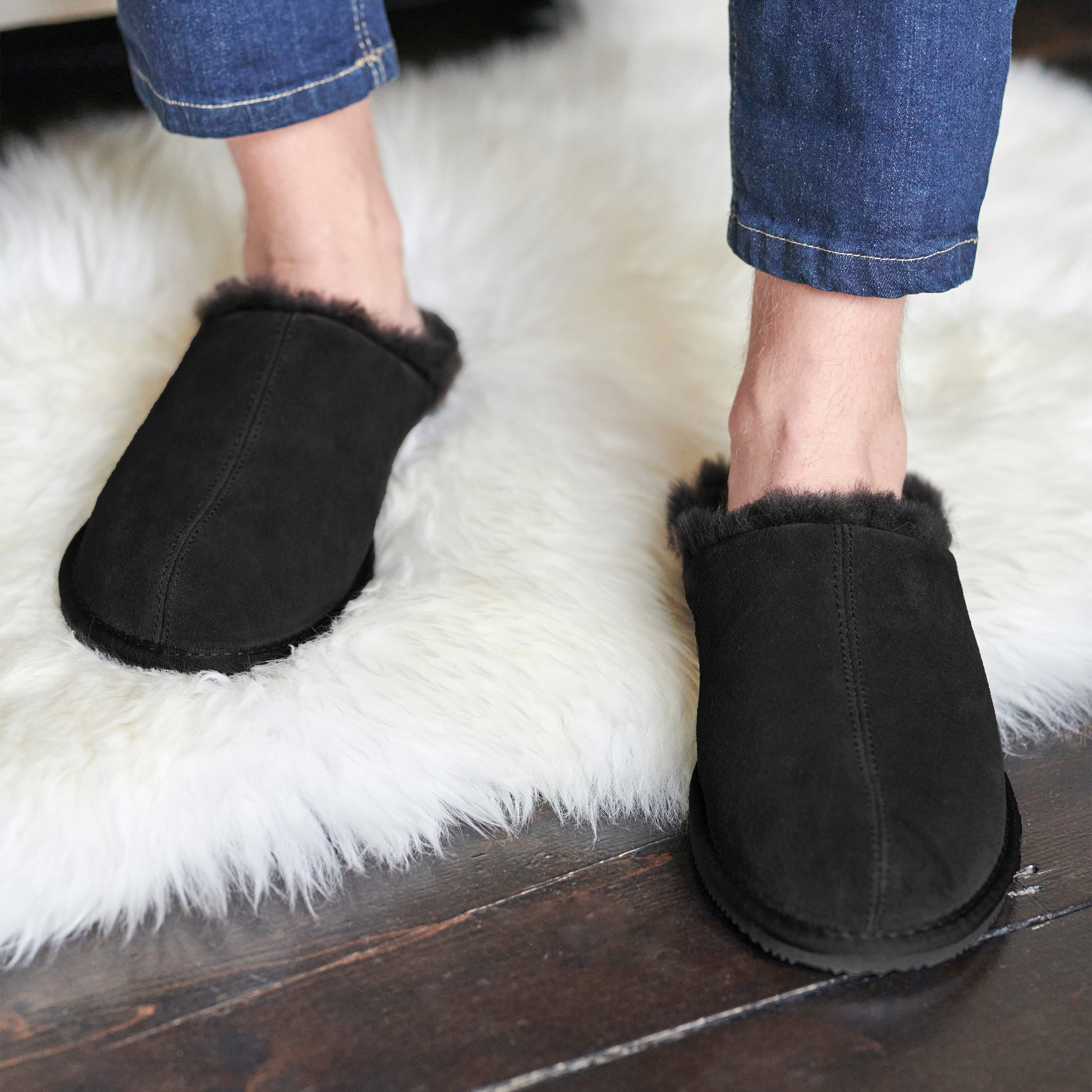 Suede & Sheepskin Mule