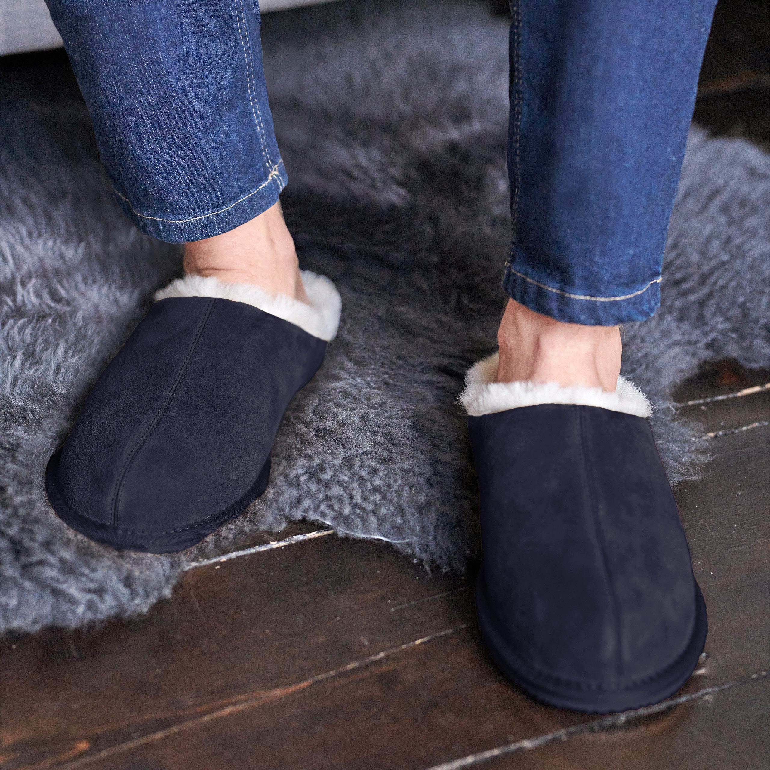 Suede & Sheepskin Mule