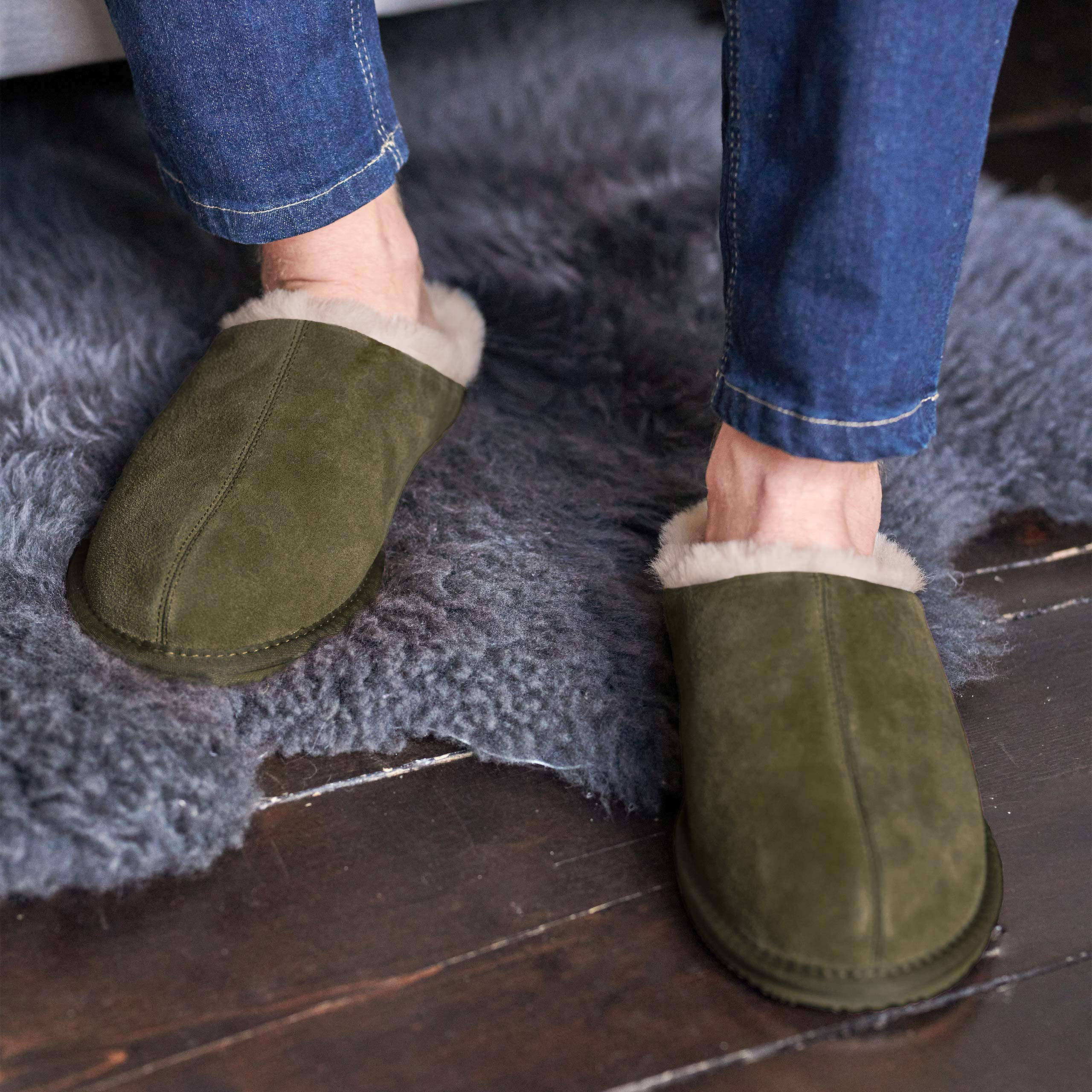 Suede & Sheepskin Mule