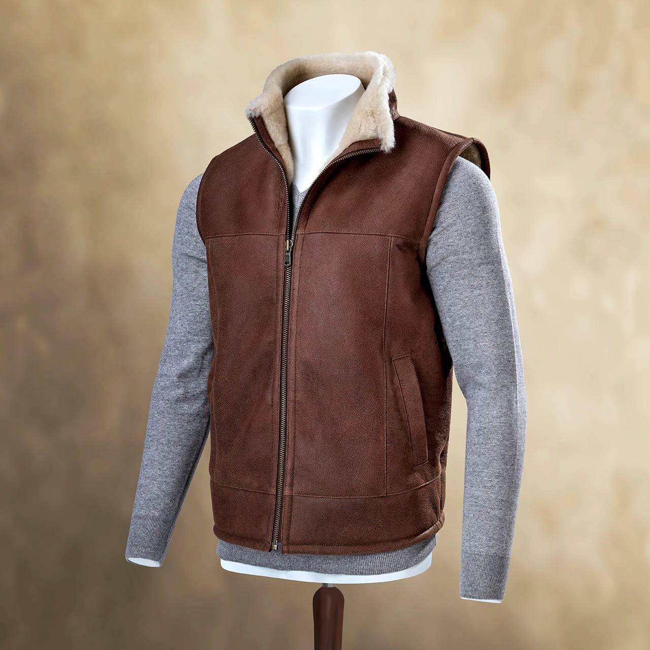 Brown Leather Gilet
