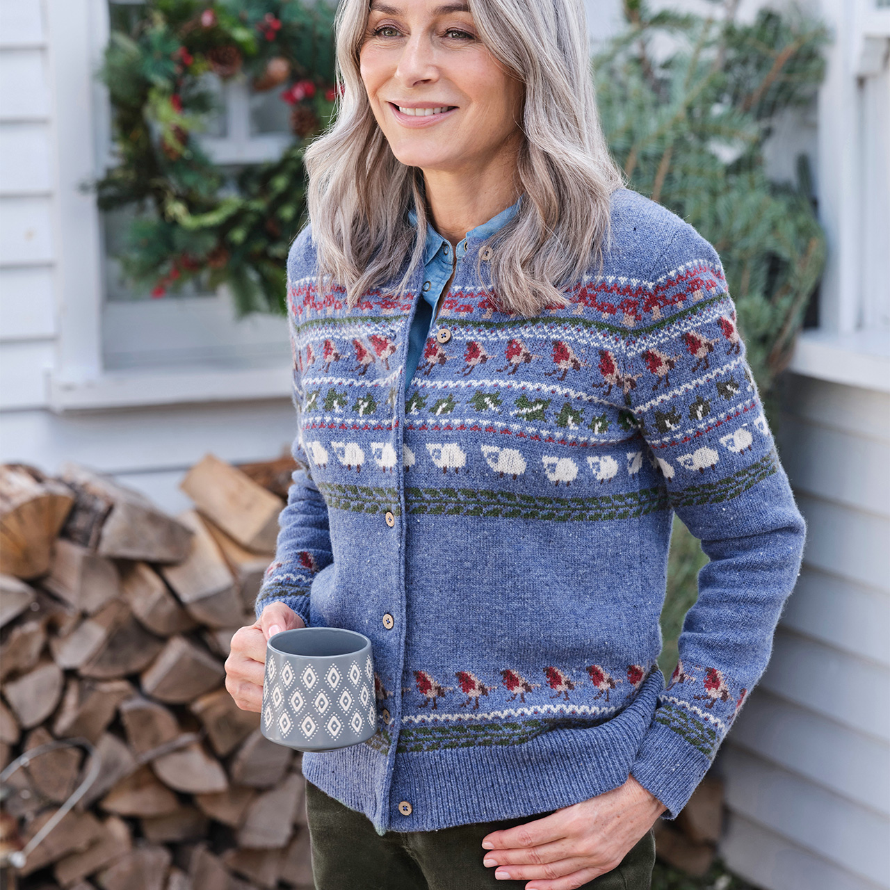 Ladies on sale fairisle cardigan