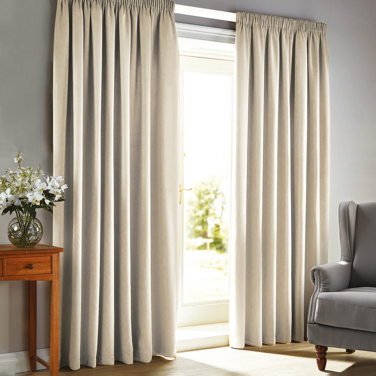 Woven Blackout Pencil Pleat Curtains