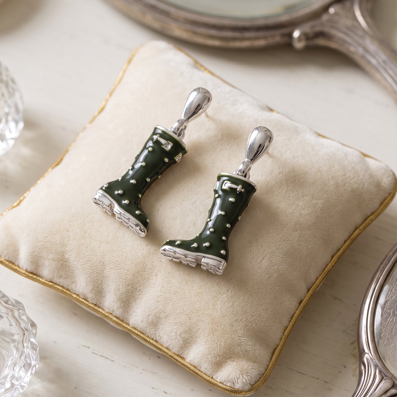 Green Welly Earrings