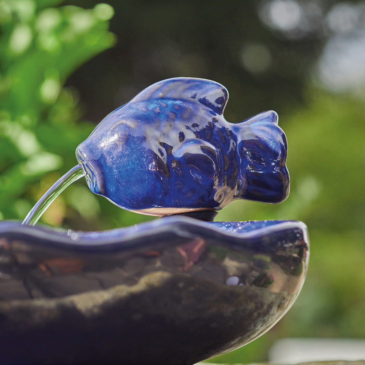 Ceramic Fish Solar Fountain