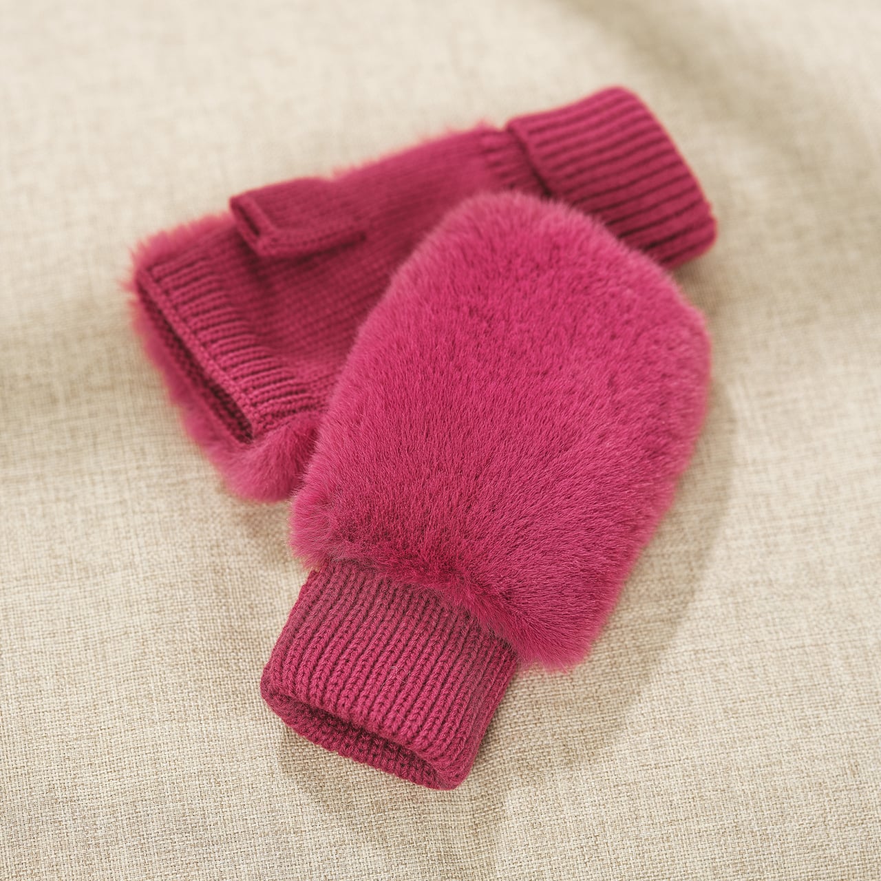 Faux Fur Fingerless Gloves
