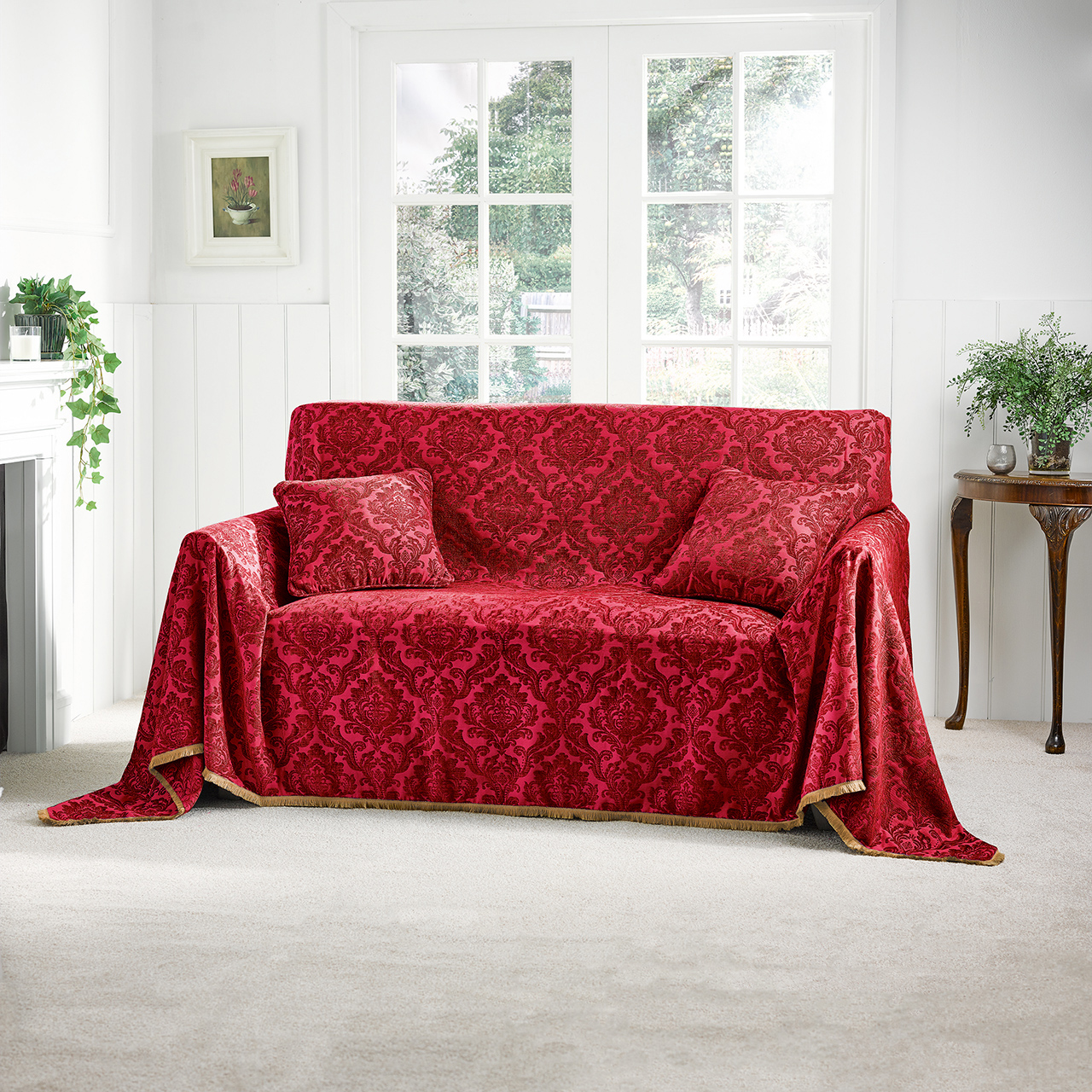 Damask Two-Seater SofaThrow