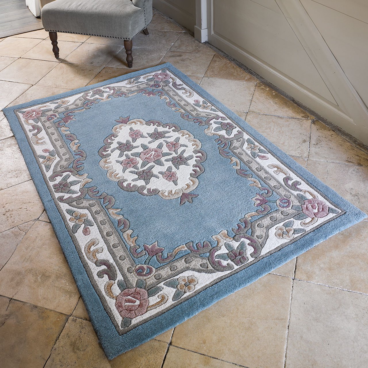 Traditional Hand Tufted and Sculpted Pure Wool Rug