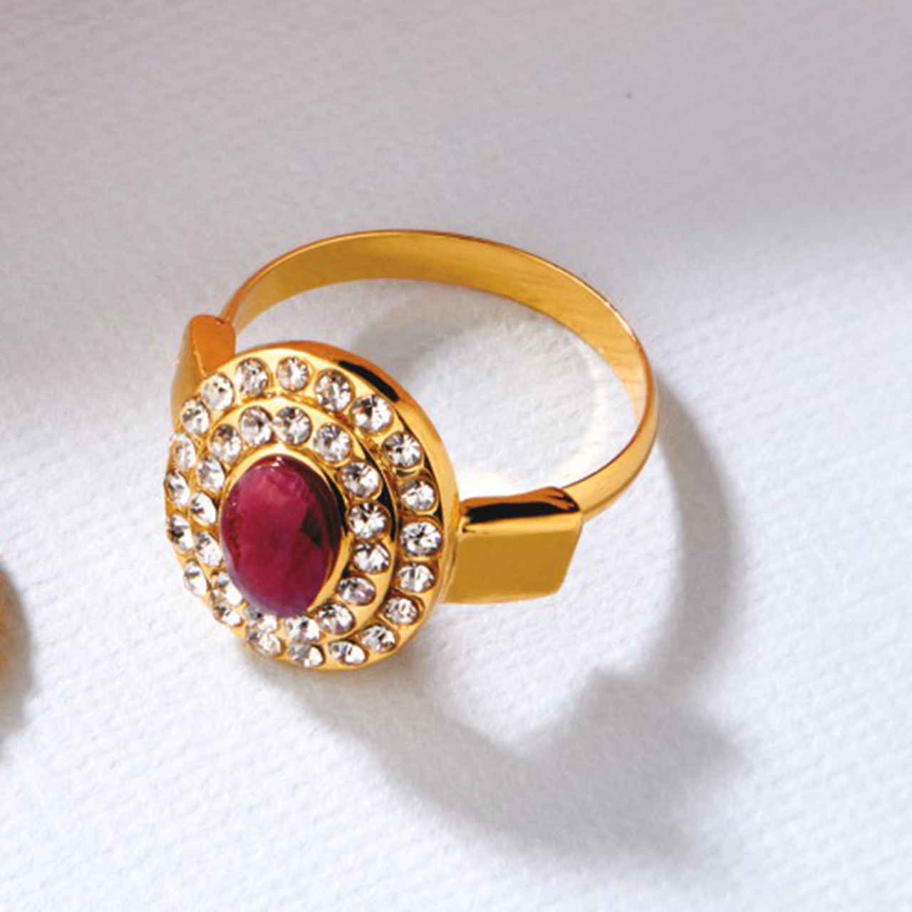 Gold-plated Ruby Cluster Jewellery