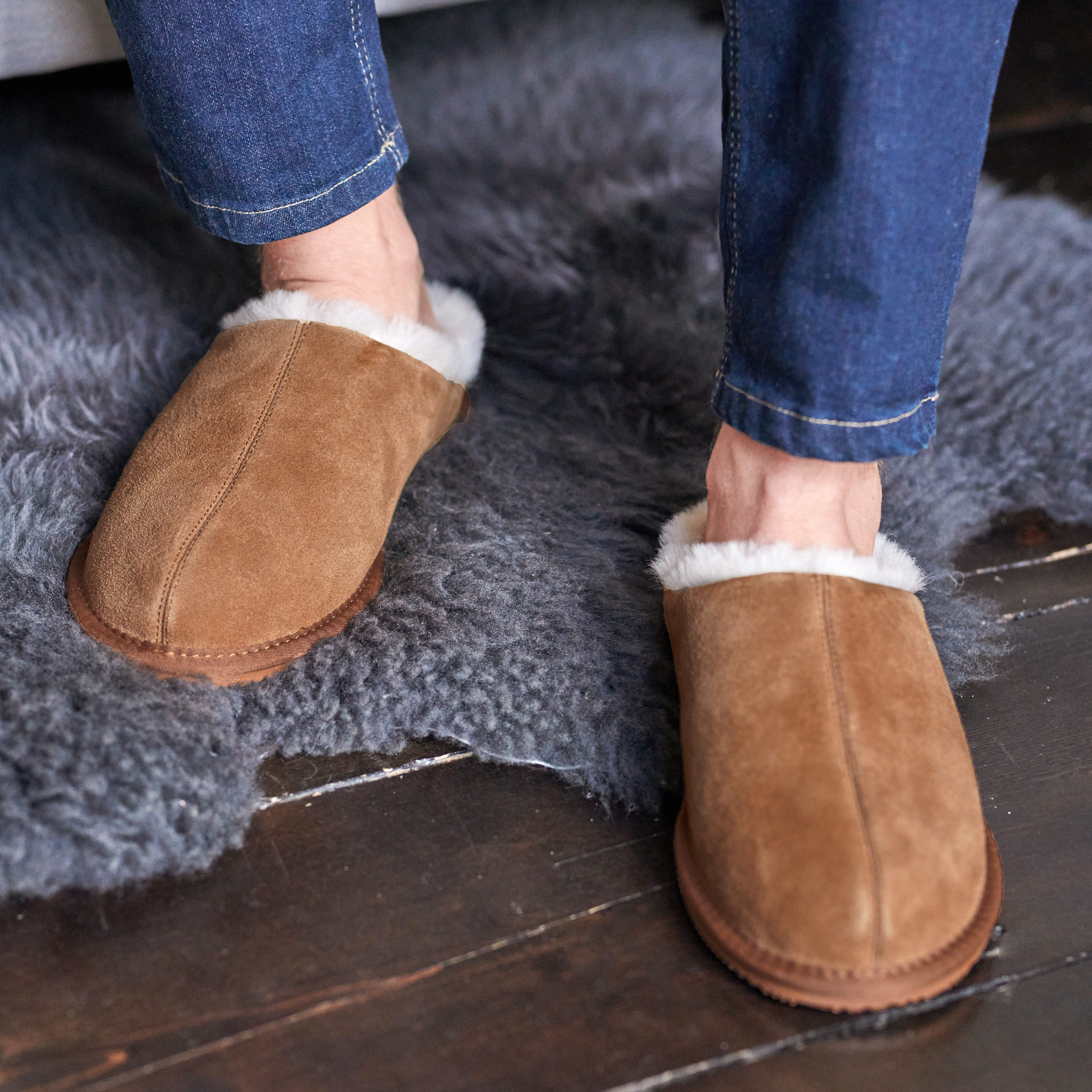 Suede & Sheepskin Mule