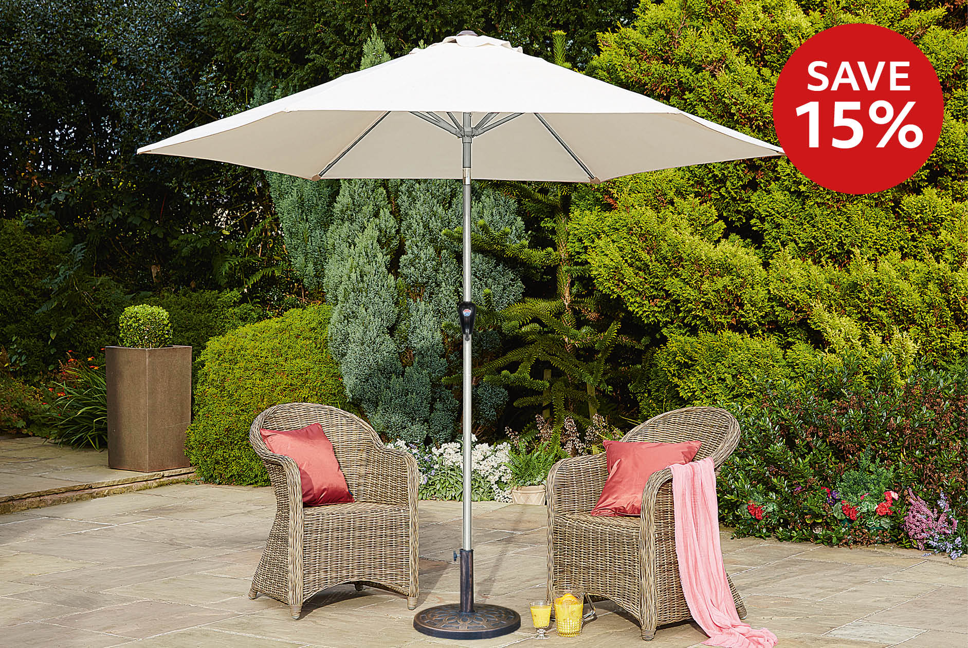 Winchcombe® Aluminium Crank and Tilt Parasol