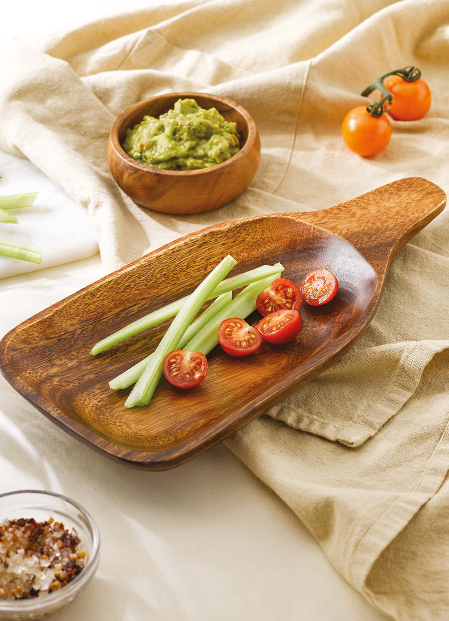 Acacia Paddle Board with Bowl Set