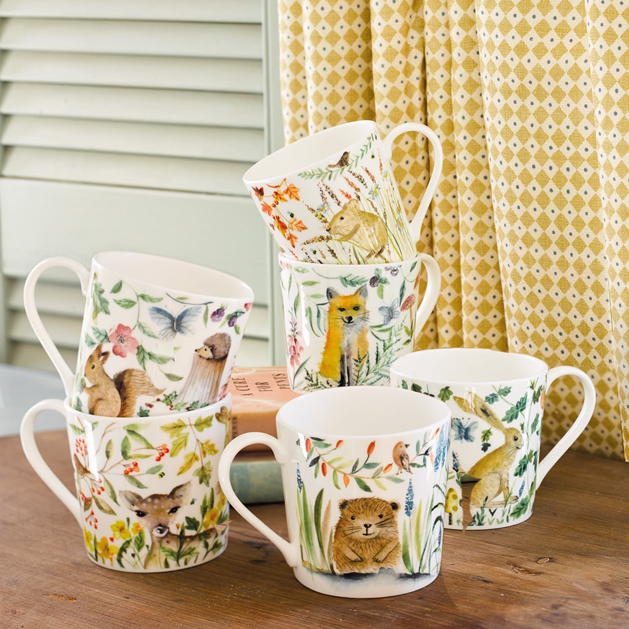 British Wildlife Mugs, Set of 6
