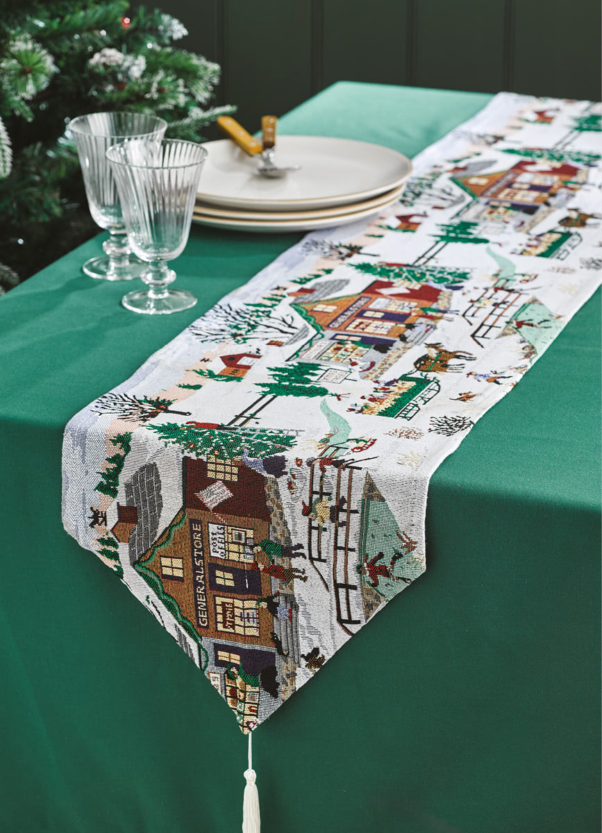 Winter Village Table Runner