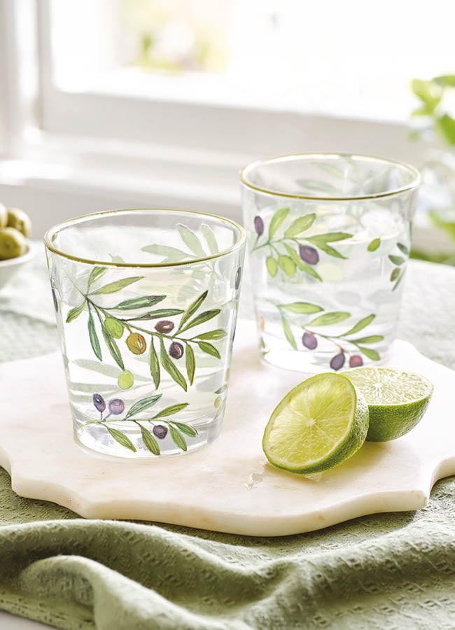 Set of 2 Olive Glasses