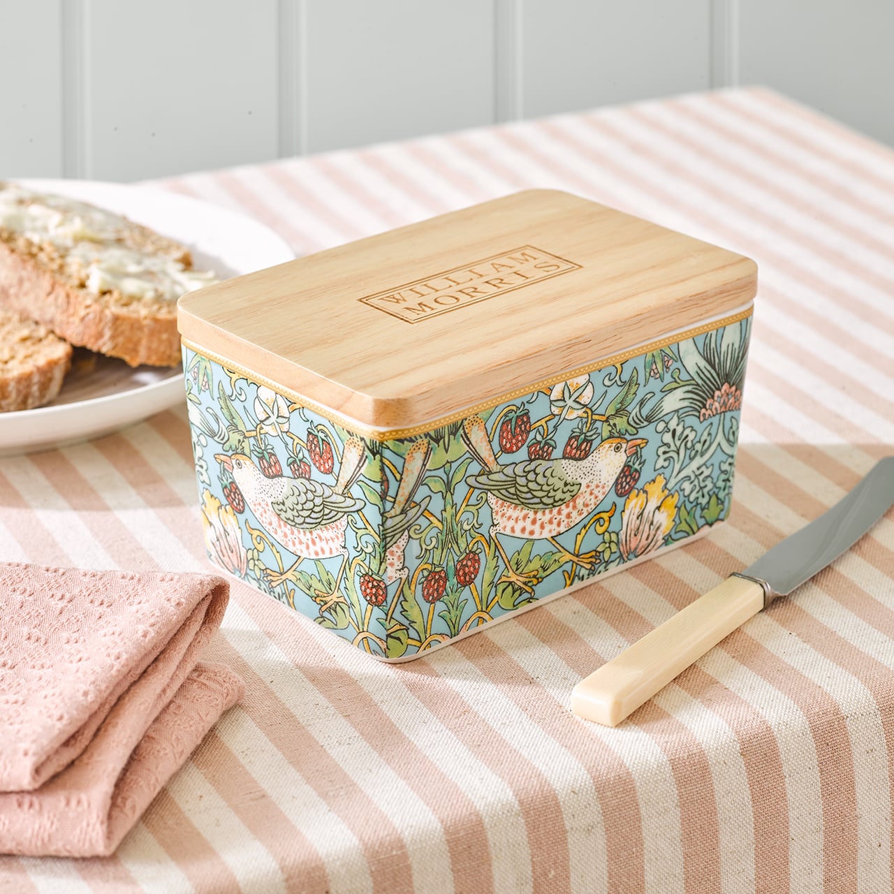 William Morris Strawberry Thief Butter Dish