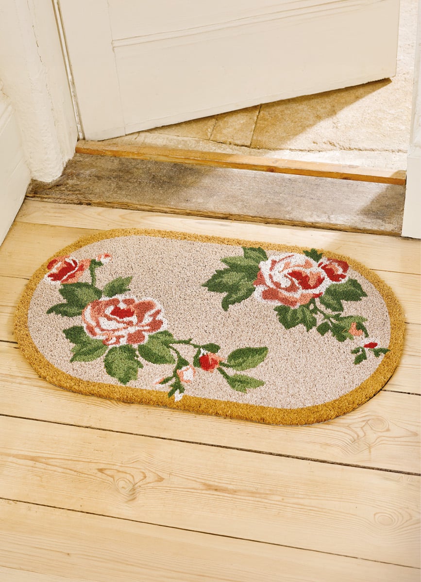 Roses Oval Coir Doormat
